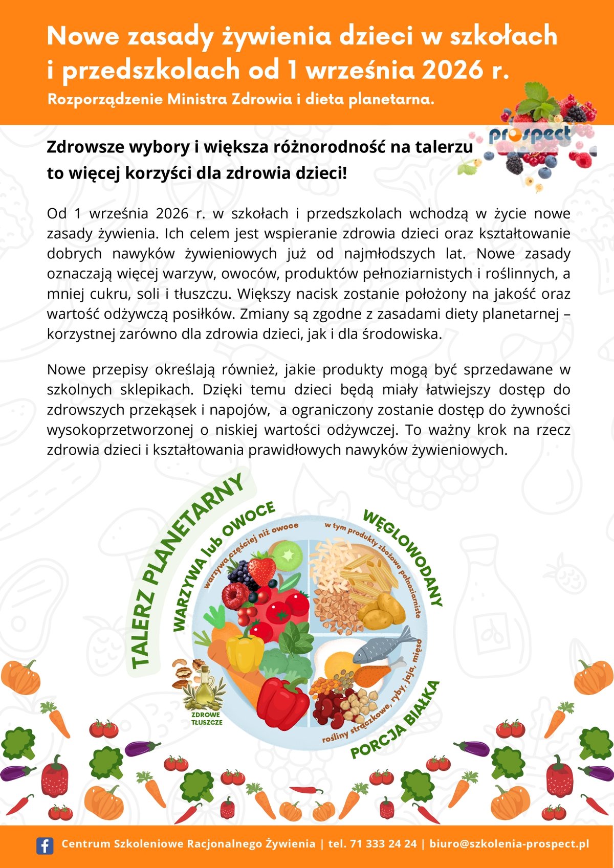 PLAKAT A4 Nowe zasady żywienia dzieci w szkołach i przedszkolach od 1 września 2026 r. od PROSPECT Centrum Szkoleniowe_page-0001
