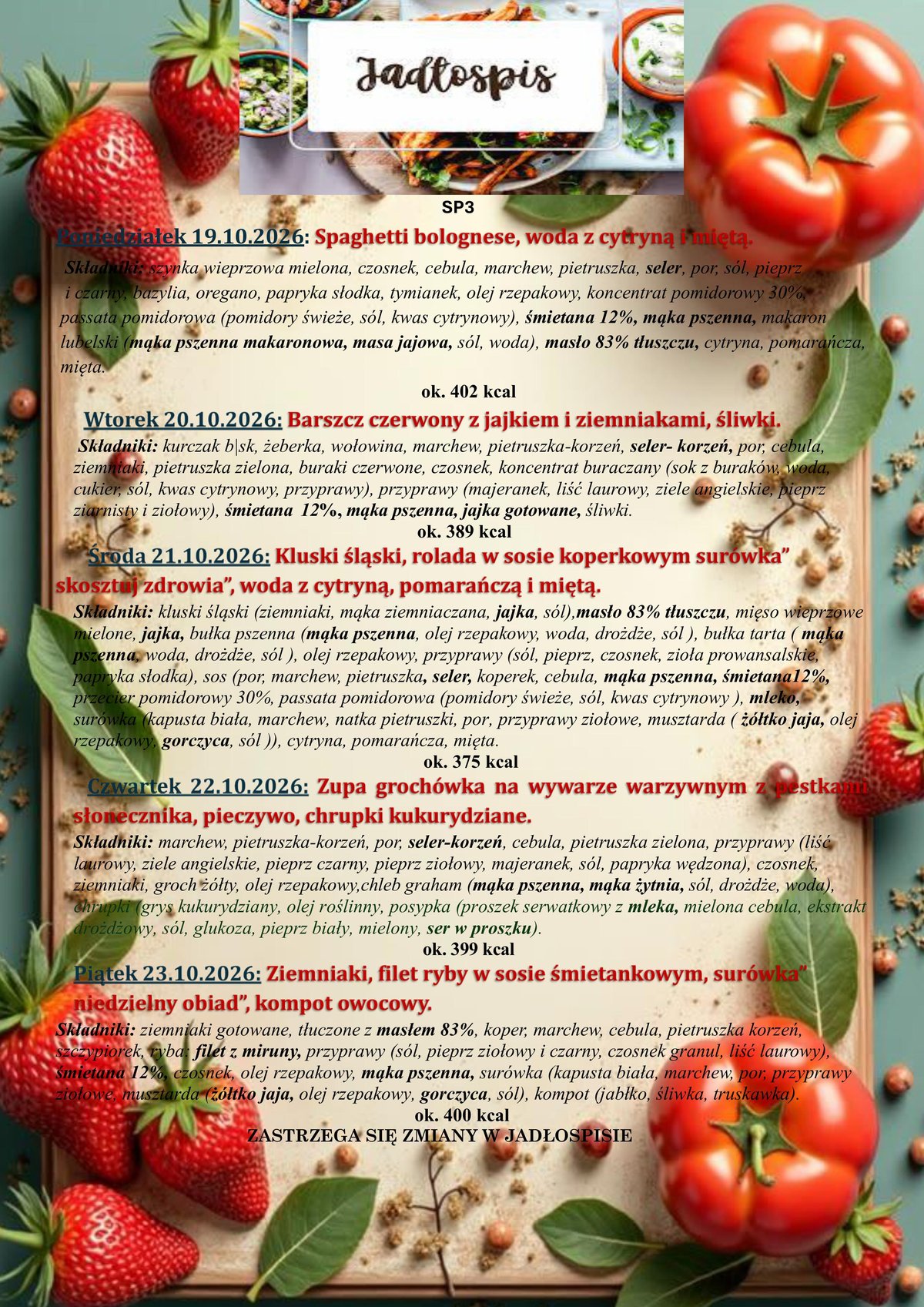 jałospis SP3 19.10.2026-23.10.2026